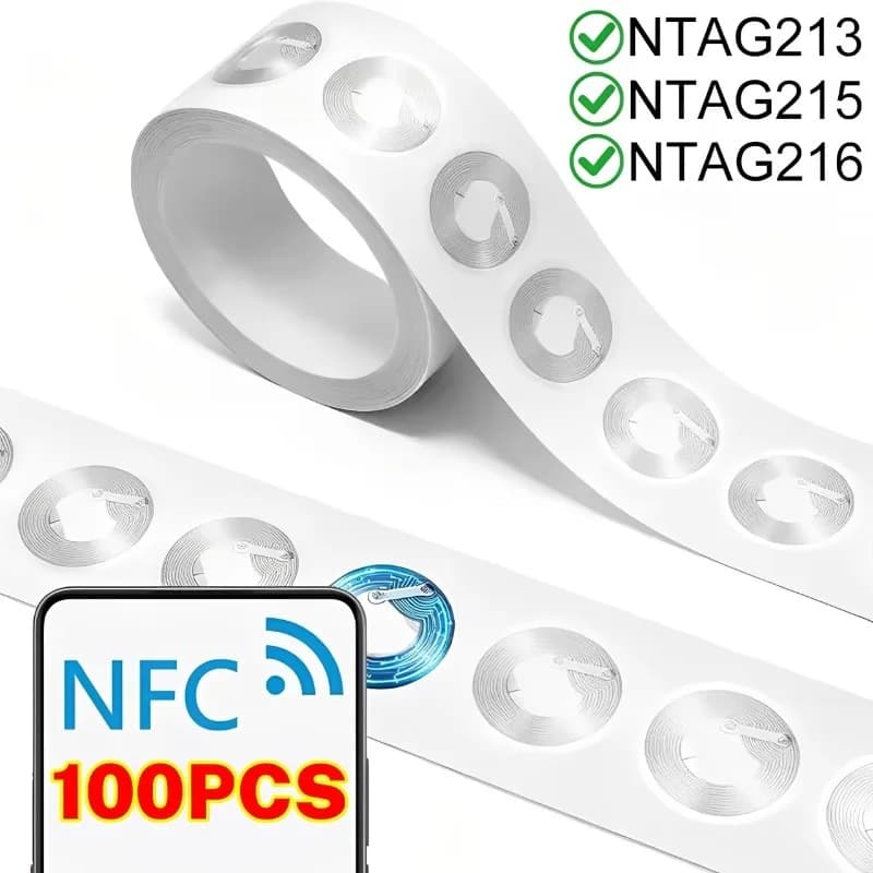 Rewritable NTAG213 NFC Tags Sticker Adhesive Programmable 144 Bytes Memory NFC 213 Chip Labels for All NFC Enabled Phones