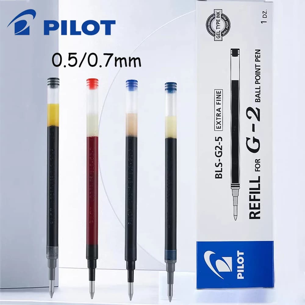 12 Pezzi Ricariche per Penna Gel PILOT Giapponese BLS-G2, Compatibili con G2/G6 0.5mm/0.7mm, Nucleo di Ricambio B2P Nero, Cancelleria Carina