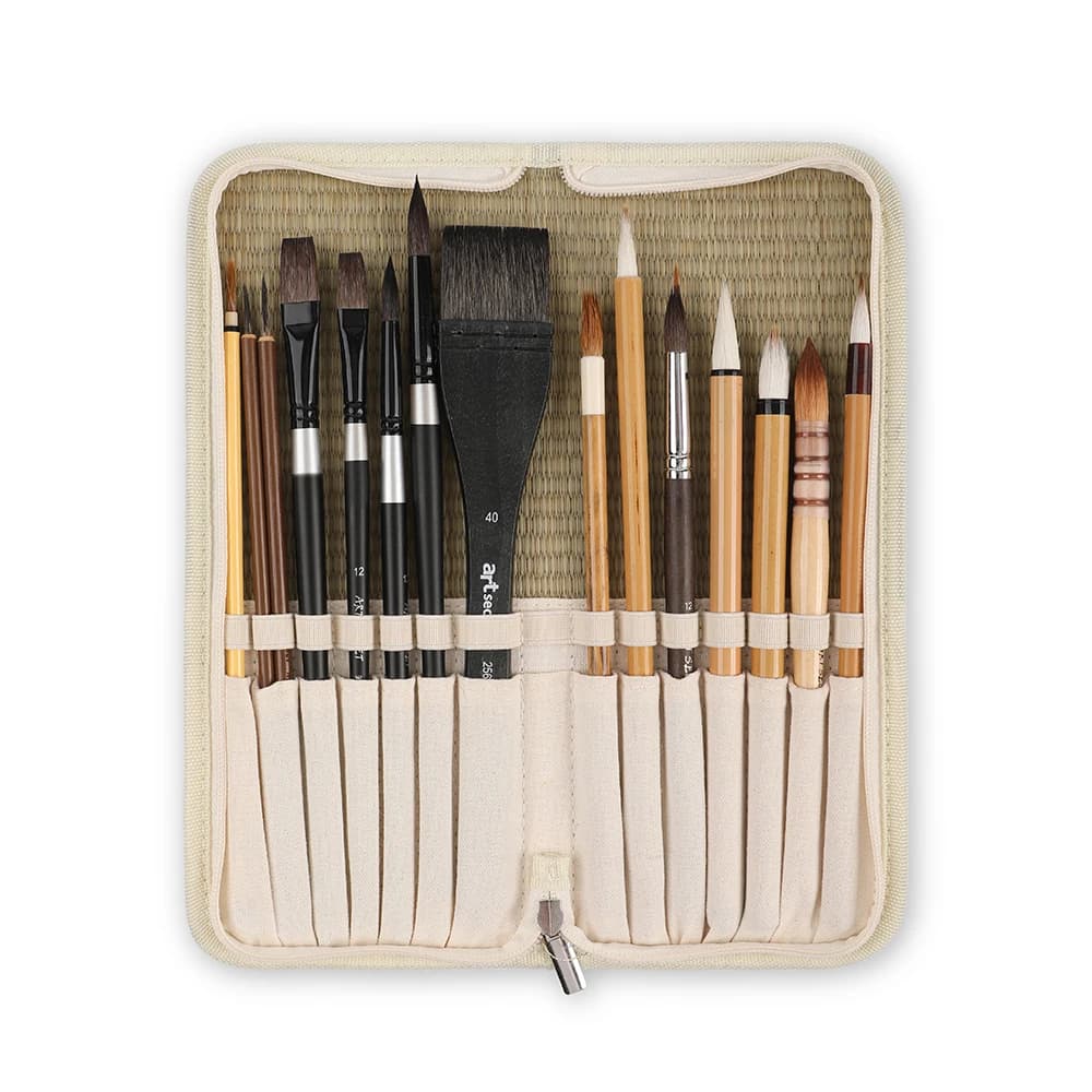 Artsecret 25.5*27.5cm Straw Bag for Pianting Brushes Artist Draw Pen Watercolor Wrap Oil Paint Brush Cases Holder No Brushes
