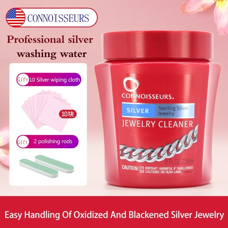 Connoisseurs Detergente per gioielli in argento Lavaggio Salviette in argento sterling ossidato Rivitalizzante Detergente per gioielli Decontaminazione