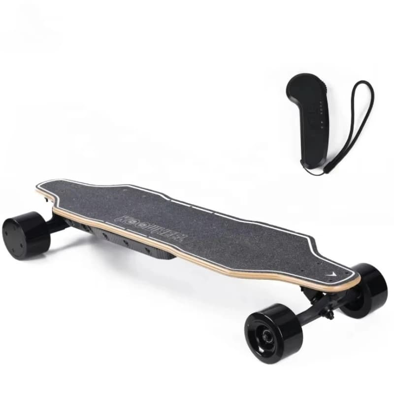 Airo JIESEN Skateboard Elettrico Longboard all'ingrosso OEM ODM con Kit Telecomando a Pistola, Doppia Trazione, 38KM/H, Autonomia 15-20KM, Cinghia di Trasmissione