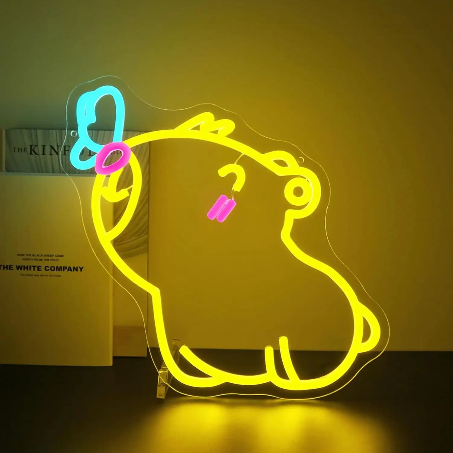 Simpatico insegna da parete al neon dimmerabile Capibara Luci al neon per la camera da letto dei bambini Caffee Shop Home Club Decor Estetica Disegna regali di compleanno