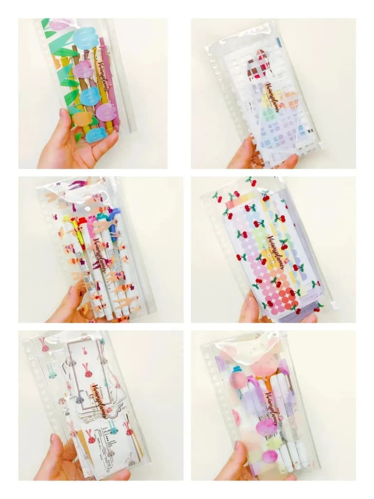 Tasca con inserto trasparente in PVC A5 sottile PUO per agenda per notebook a fogli mobili, raccoglitore a 20 anelli, accessori, cancelleria coreana