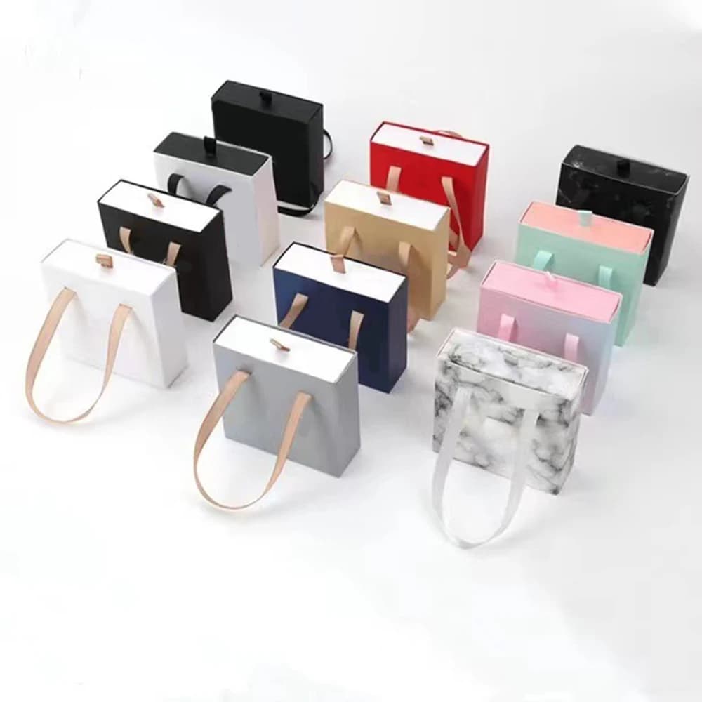 Scatola di imballaggio per gioielli portatile che indossa un anello di armatura orecchino collana scatola regalo scatola di gioielli con cassetto estraibile in carta all'ingrosso