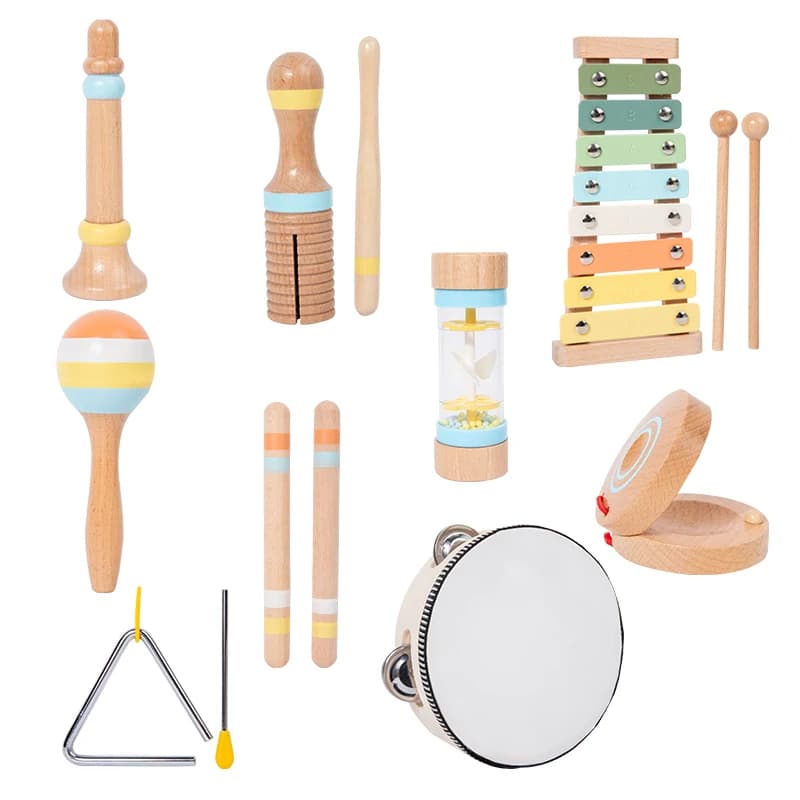 Set musicale strumento musicale Montessori bambino bambini strumento a percussione in legno giocattolo giocattoli educativi precoci per bambini