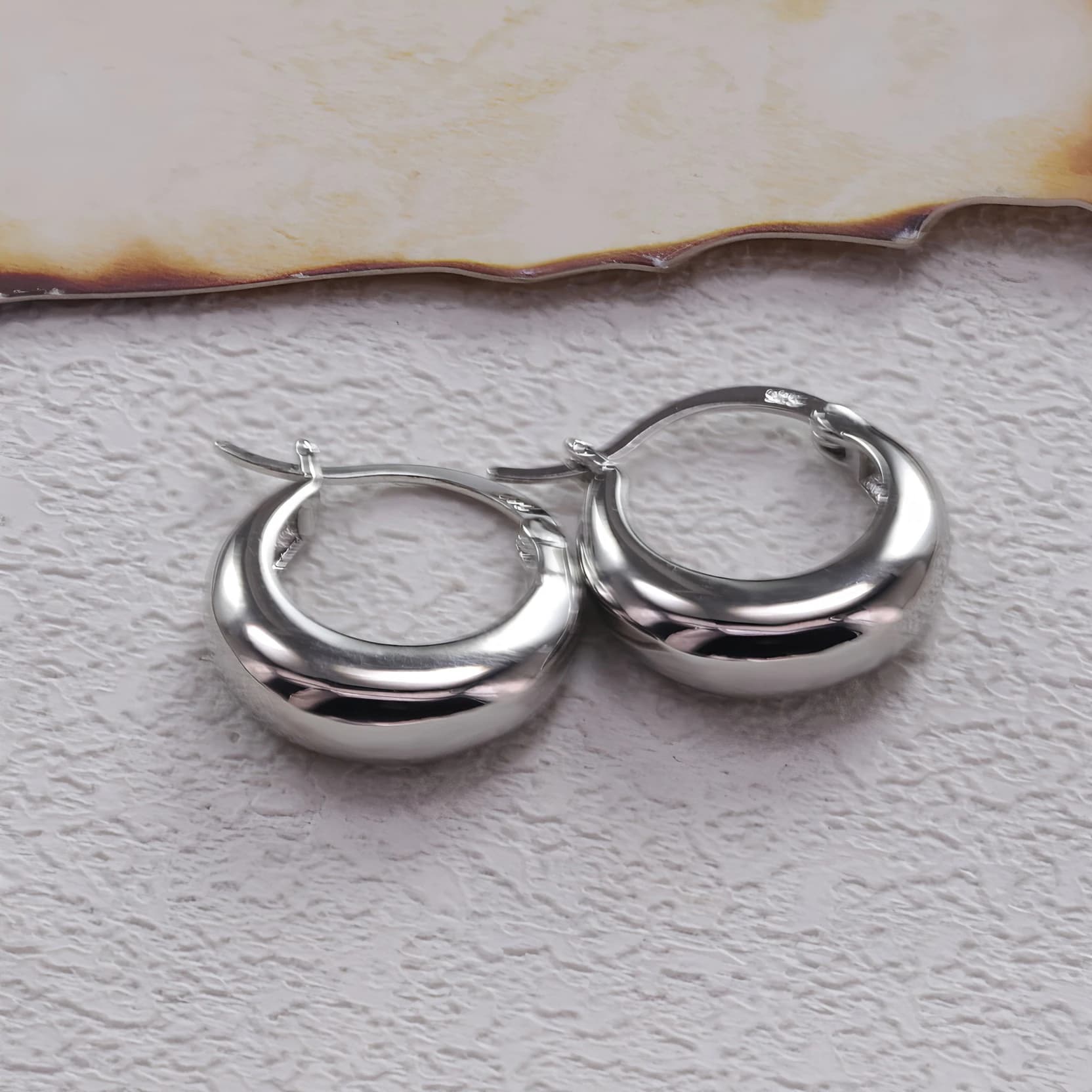Orecchini a Cerchio Spessi in Argento Sterling 925 da Donna, Stile Punk, Gioielli da Ufficio, Regali per Feste e Compleanni, Dropshipping, Ingrosso