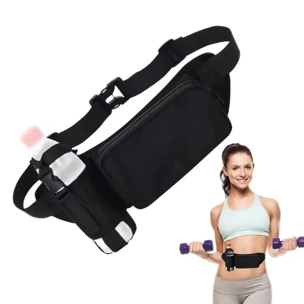 Durable Oxford Fabric Running Waist Bag, Big Capacity, Black Shoulder Bag with Shoulder Bag, Running Shoulder Bags