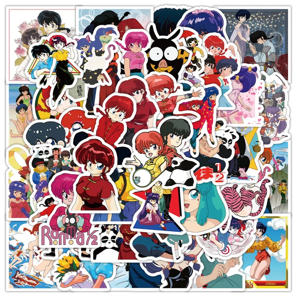 10/30/50pcs Ranma 1/2 Anime Stickers Ranma Akane Cartoon Decals Laptop Skateboard Motorcycle Car Waterproof Sticker Kids Toys
