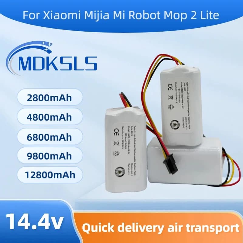 14.4V/14.8V 3500mAh Rechargeable Li-ion Battery Pack, Compatible for Xiaomi Mijia Mi, Robot Vacuum Mop 2 Lite MJSTL.