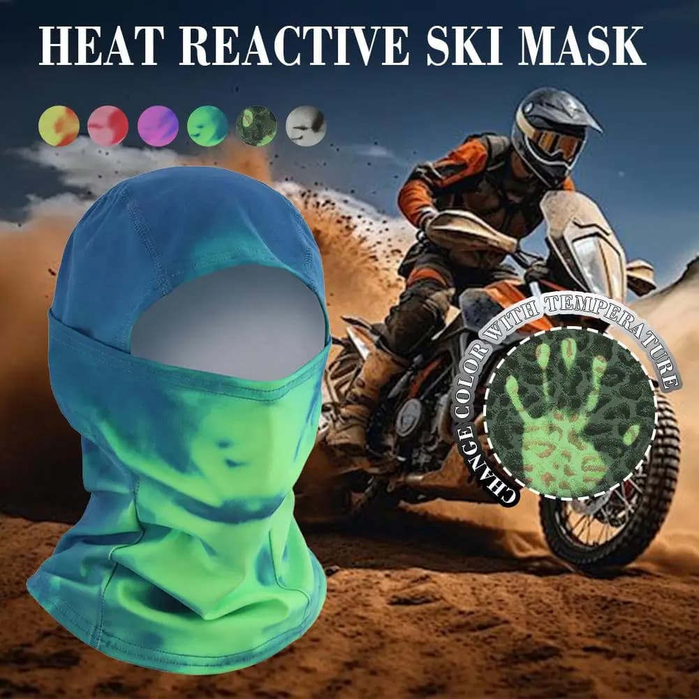 Passamontagna Termico Termosensibile che Cambia Colore per Ciclismo e Sci, Scaldacollo Traspirante per Attività all'Aperto