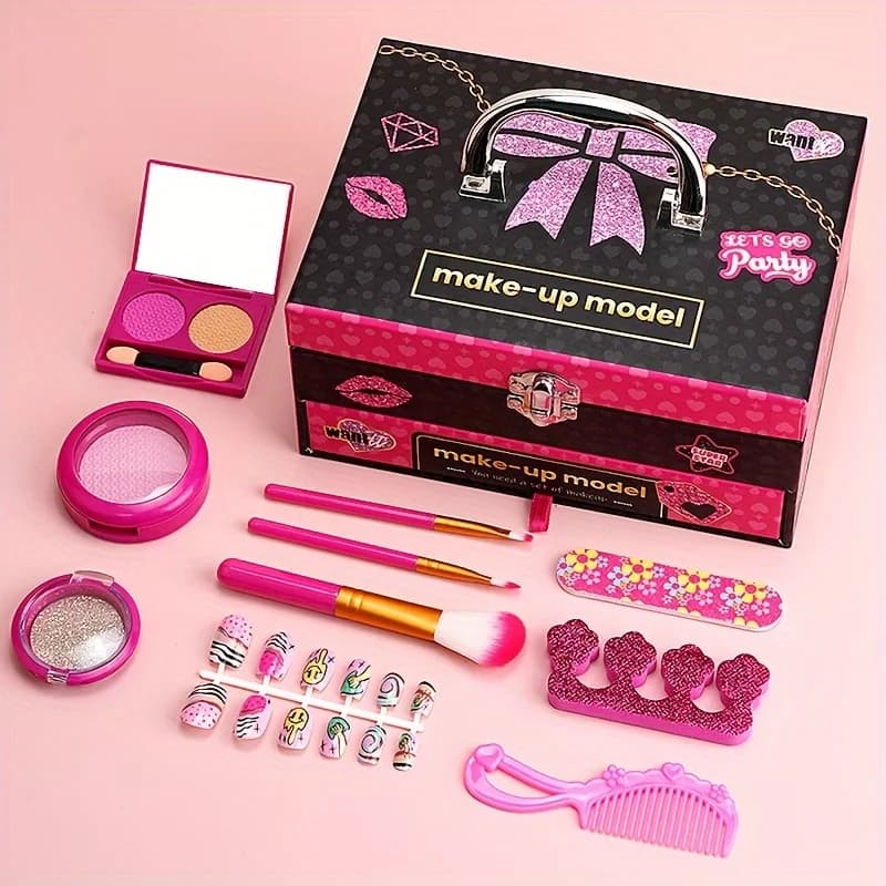 Set di giocattoli cosmetici per bambini simulati, Playhouse Girl, regalo principessa, scatola per il trucco, gioielli, borsetta, regalo di festa