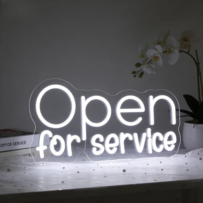 Insegna al neon LED 'Aperto per Servizio' per pubblicità aziendale, luce decorativa per negozio, caffè, bar, casa, ufficio, matrimonio, festa, regalo.