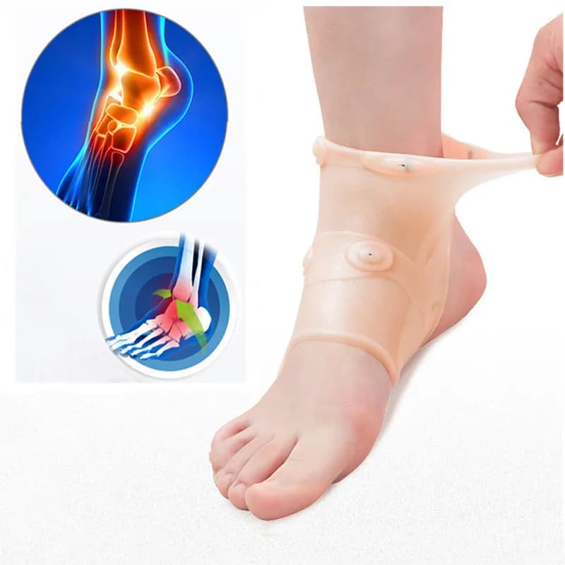 Support Compression Sock For Magnetic Ankle Brace For Distortion Tendinite Pain Relief To The Heel Protection For Ankle Care With Silicone Foot Sleeve