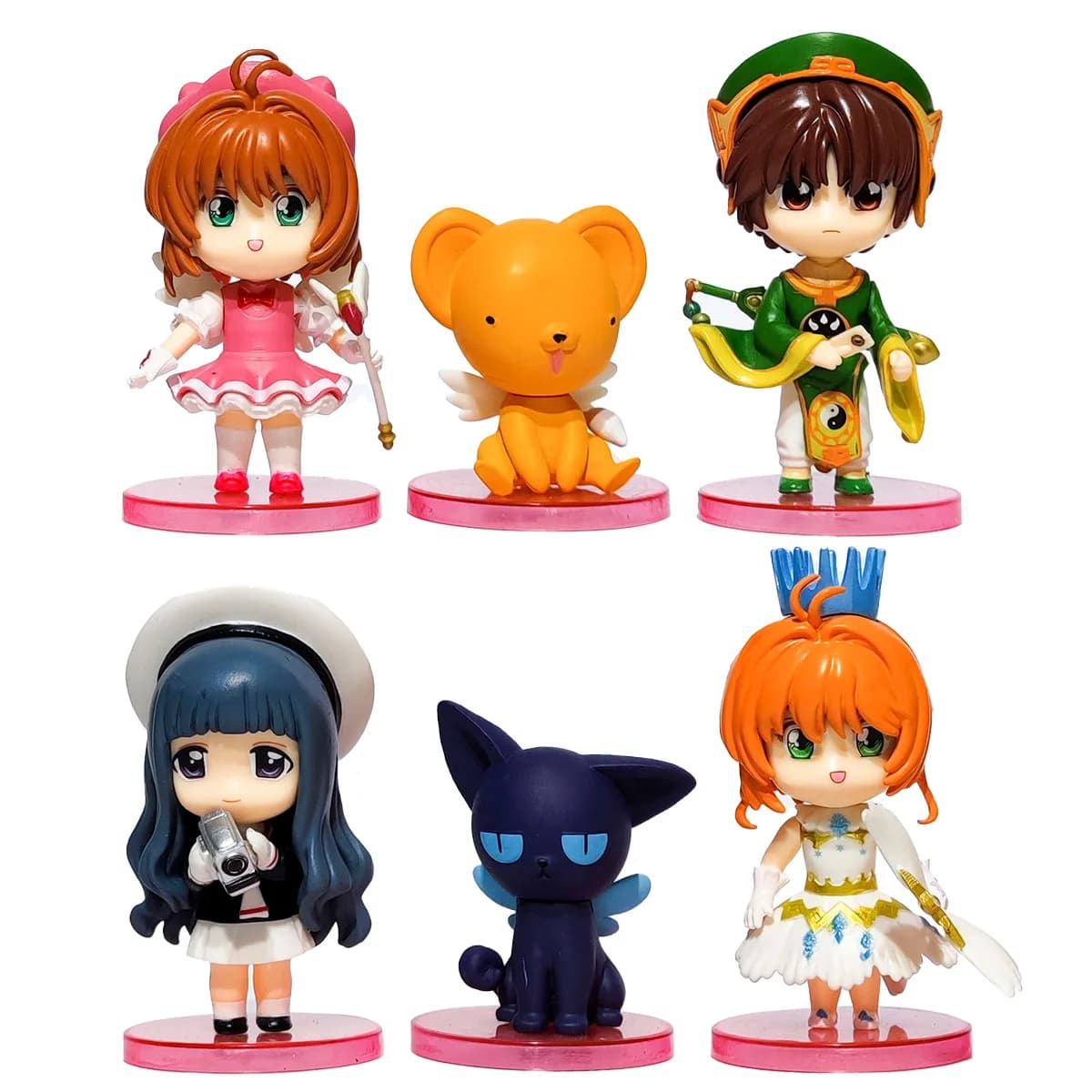 1/6 Pezzi Anime Card Captor SAKURA Versione Q Kawaii Action Figure in PVC Modellini da Collezione Ornamenti Regalo Bambola
