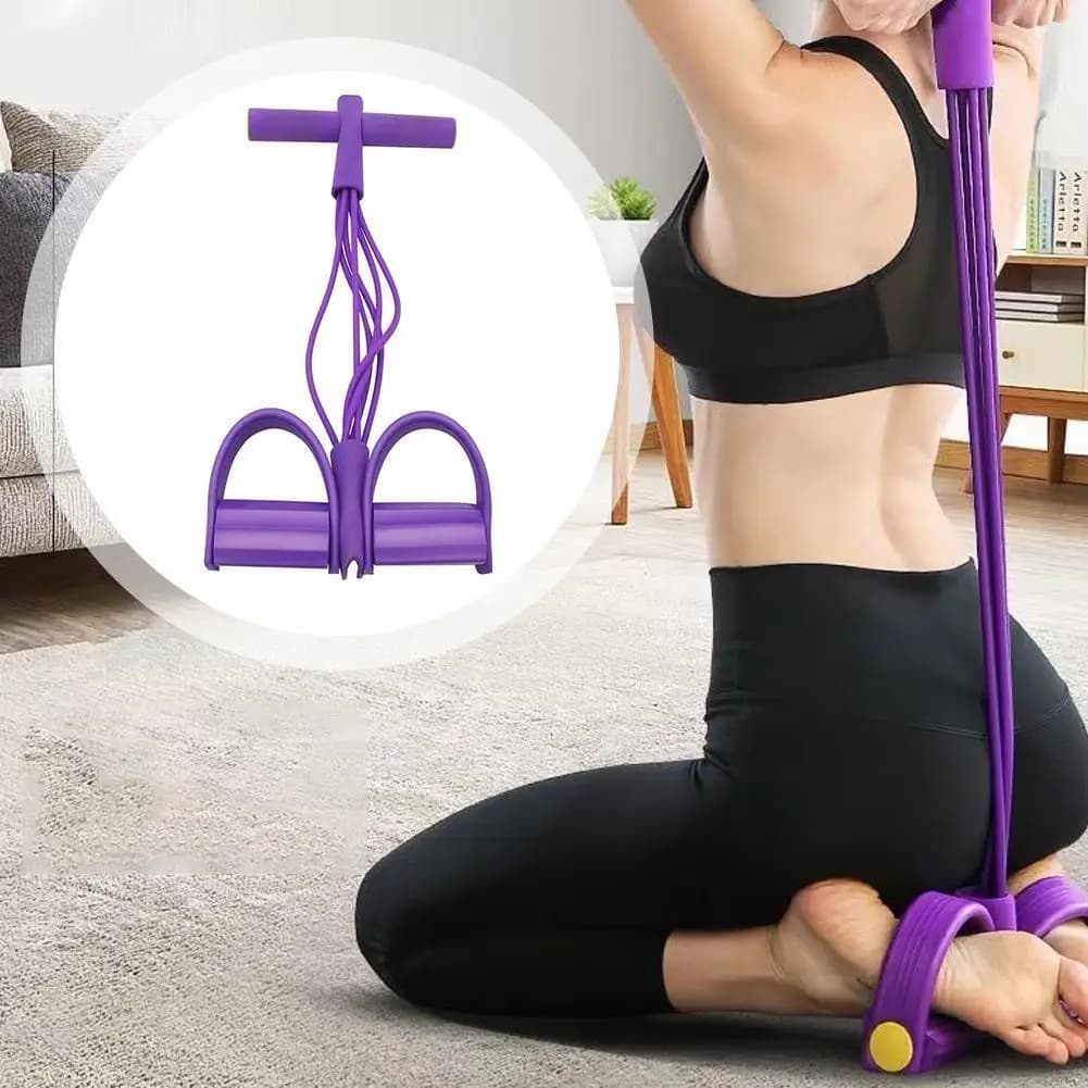 Fasce di resistenza a 6 tubi Fasce per fitness con corda di tensione multifunzione Estrattore per pedali yoga elastico a 6 tubi per esercizi sportivi in palestra