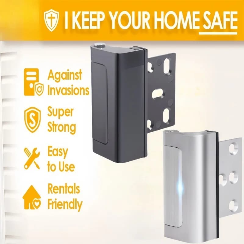Upgrade Home Security Door Lock Childproof Door Reinforcement Lock with 3 Inch Stop Child Night Locks for Inward Swinging Door
