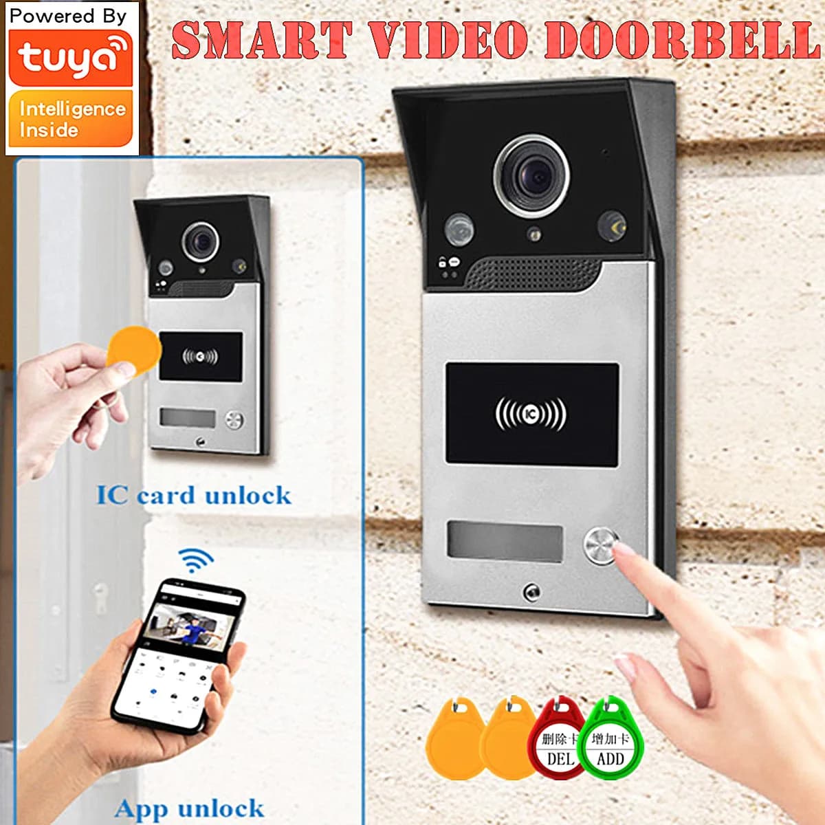 Tuya smart video campanello wifi senza fili campanello per porte telecamera 1080P HD sistema di videocitofono campanello esterno RFID TF rilevamento del movimento