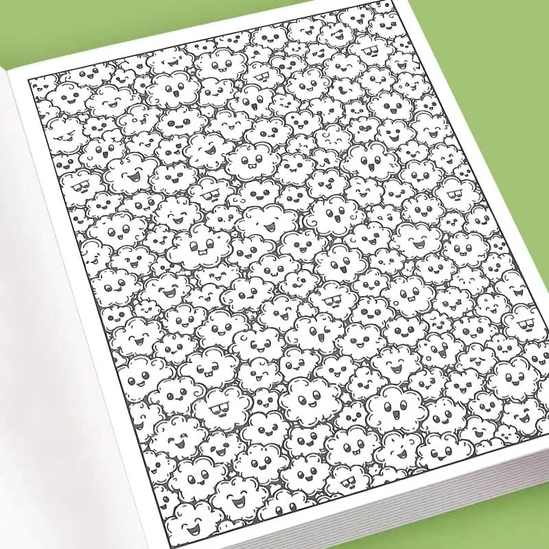 Funny Cartoon Doodle Trace & Color Book for Teens Adults, Therapeutic Relaxation Drawing Book for Indoor Self-Care Entertainment
