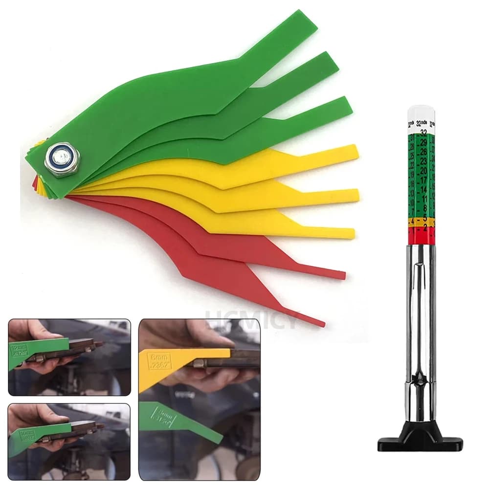 2 pezzi di pastiglie freno per autoveicoli, misuratore di spessore del rivestimento del freno, strumento di misurazione, set di calibri per rivestimento del freno a disco e a tamburo, accessori per auto
