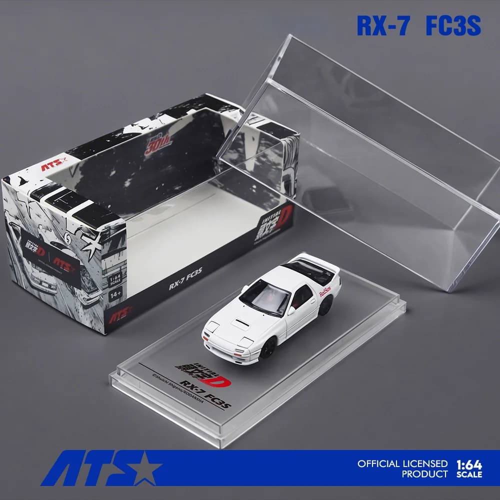 *Preordine* ATS 1:64 Initial D RX-7 FC3S Modellino Auto in Metallo Pressofuso Replica Veicolo in Lega da Collezione