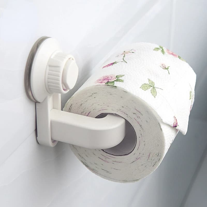 Porta asciugamani di carta perforato da 1 pezzo in bobina di carta montata a parete per bagno in bobina di carta a ventosa da cucina in WC