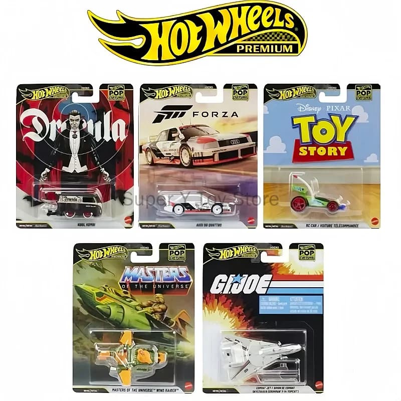 New Hot Wheels Diecast Car Premium Pop Culture Dracula Hxd63 Kool Kombi Metal Real Riders Vehicle For Adult Collectors