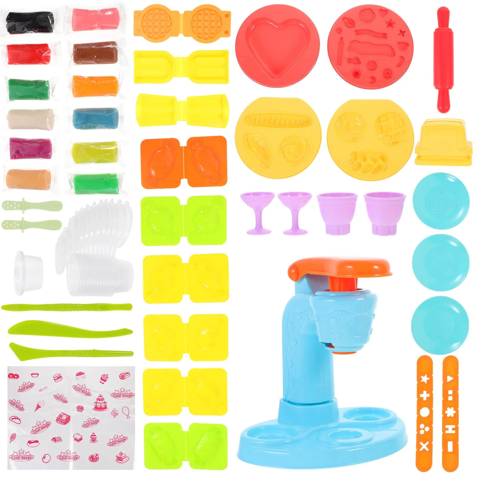 1Set Fun Clay Ice Cream Maker Kit Pretend Play Set Toddlers Dough Tools Promotes Parent-Child Interaction Pretend Play Set
