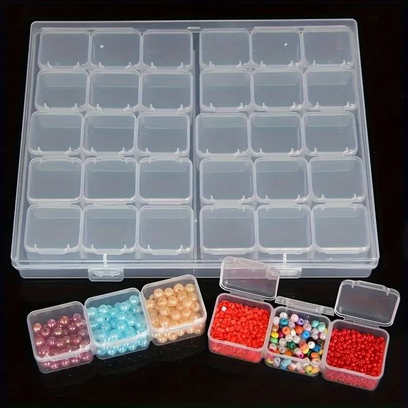 Scatola di plastica trasparente Scatola per vano a vite Scatola per gioielli Orecchini Vetrina Contenitore Terminale trasparente Organizzatore Scatole per attrezzi