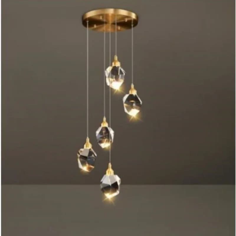 Lampada a sospensione moderna a LED in cristallo di lusso Soggiorno Ristorante Camera da letto Comodino Villa Scala Lampadario dorato Decorazioni per la casa Illuminazione