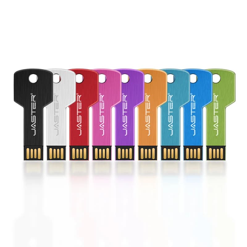Chiavetta USB con chiave vari colori Mini Pen Drive in metallo Capacità reale Pendrive Regalo aziendale Memory Stick 64 GB 32 GB 16 GB 8 GB 4 GB