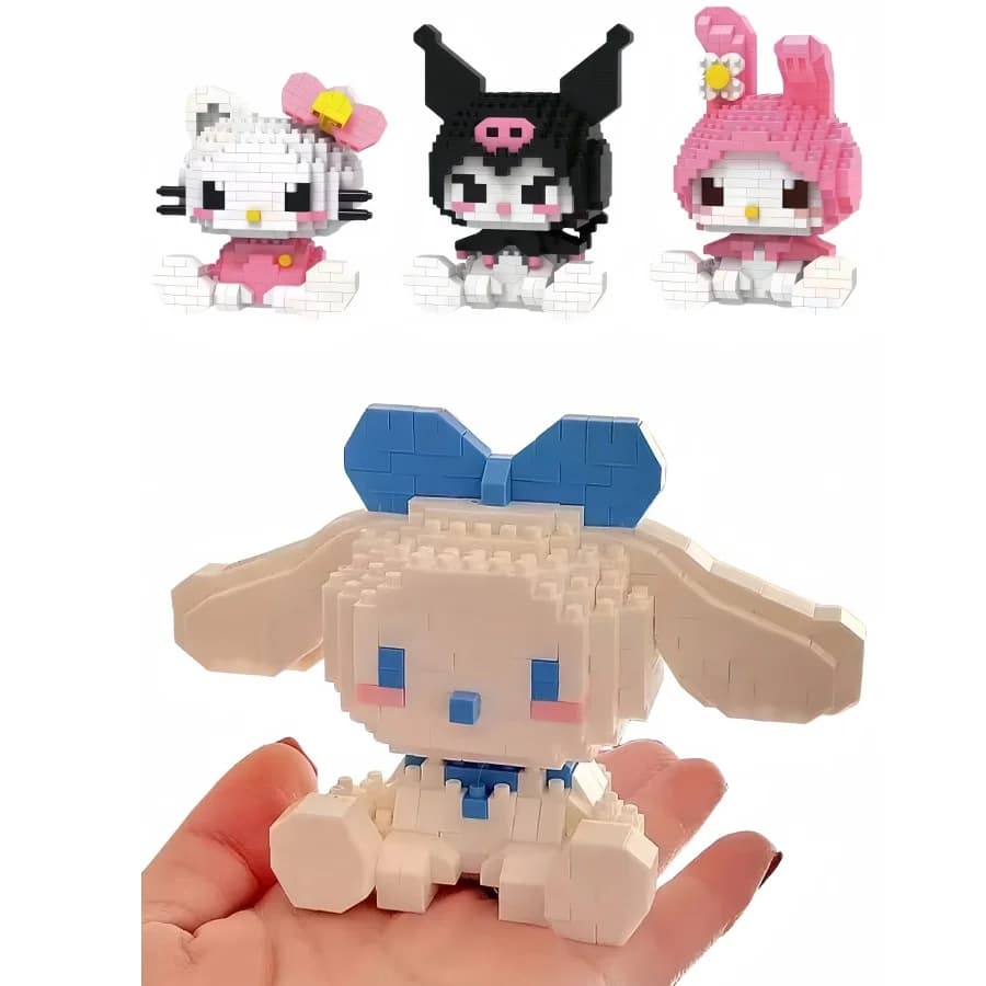 Circa 400 pezzi/scatola di blocchi da costruzione Hello Kitty, blocchi da costruzione con personaggi dei cartoni animati - da collezione e regalo perfetto