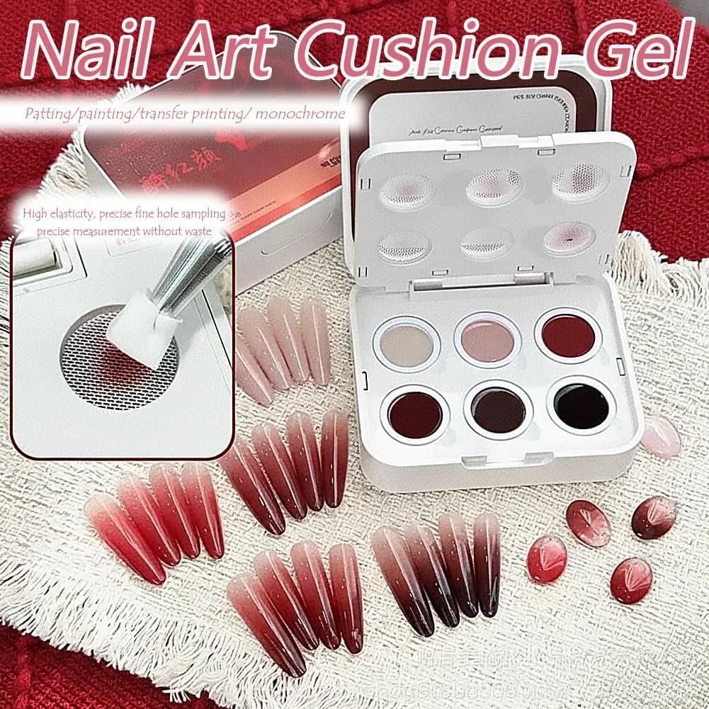 Smalto Gel per Unghie Effetto Pittura a 6 Colori Rosa con Cuscinetto d'Aria, Texture Opaca Sfumata, Colla per Unghie UV LED