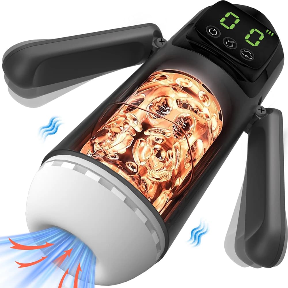 Automatic Male Masturbator Cup 8 Telescopic & Sucking Vibrator Real Oral Vagina Vacuum Suction Penis Trainer Adult Sex Toys Men