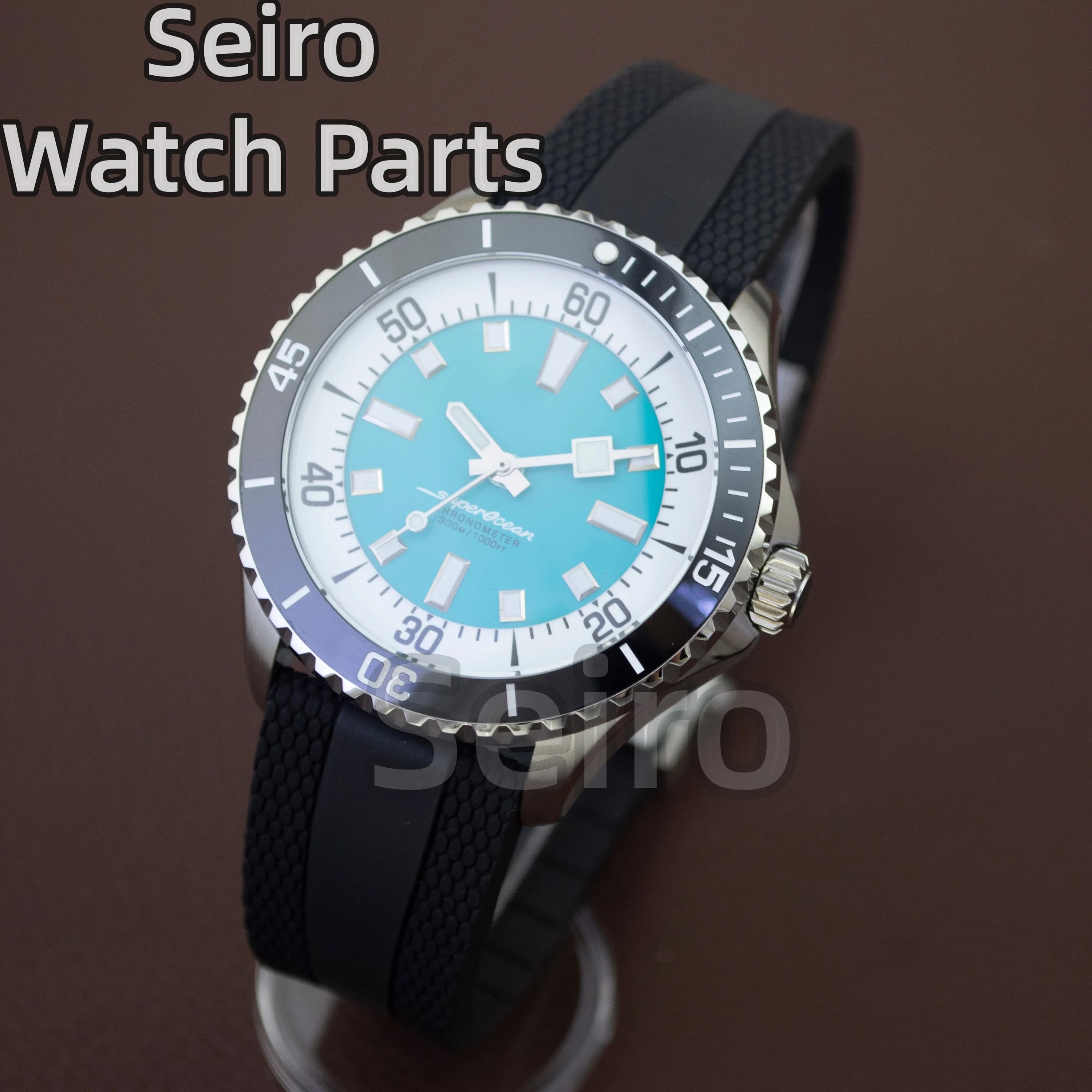 For Superocean NH35 Case Dial Rubber Strap 200m Diving Watch Waterproof Men's Case NH35 NH36 Automatic Movement Accessories