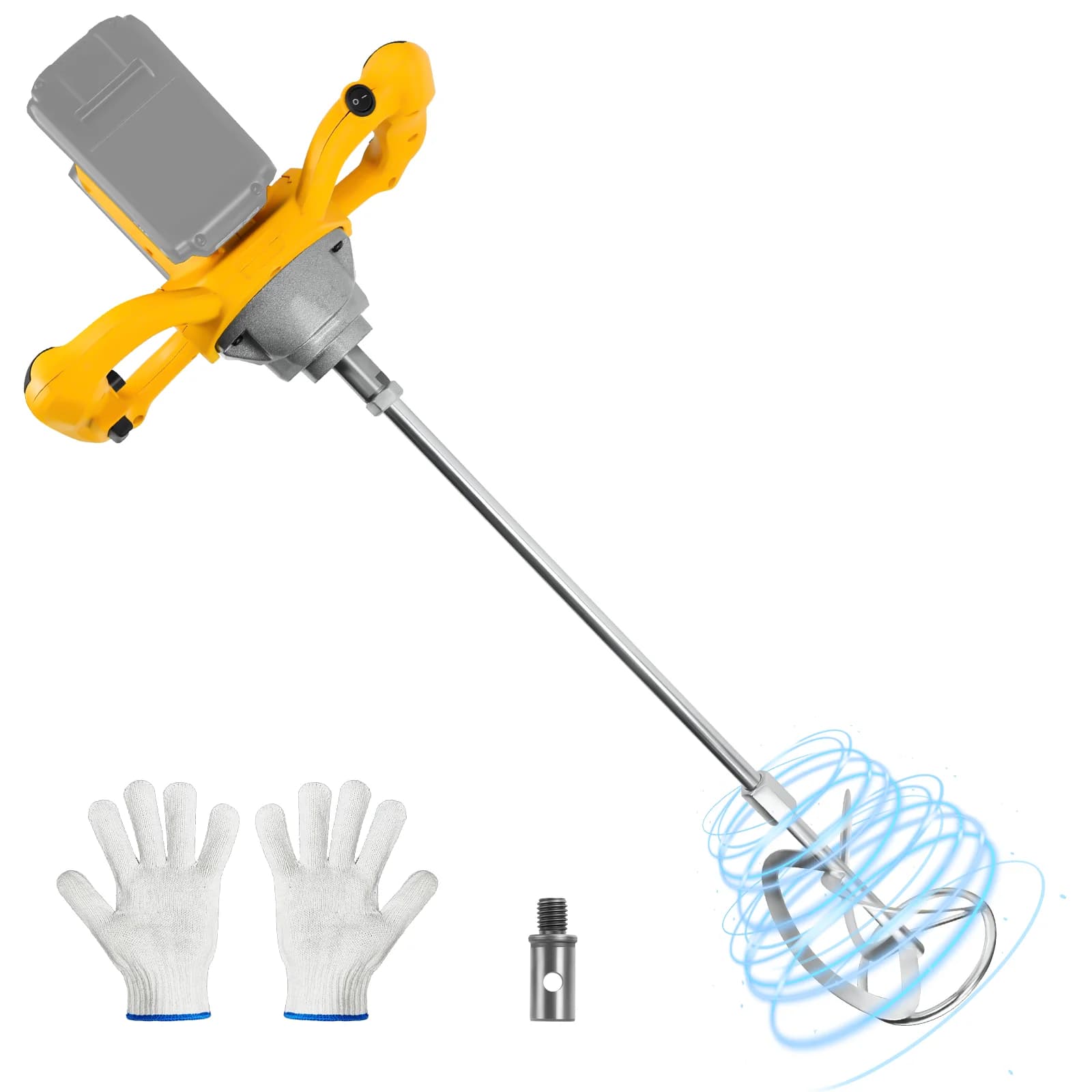 1200W Concrete Electric Concrete Mixer With 6 Speed Portable Concrete Mixer Adjustable For Battery Dewalt 20V
