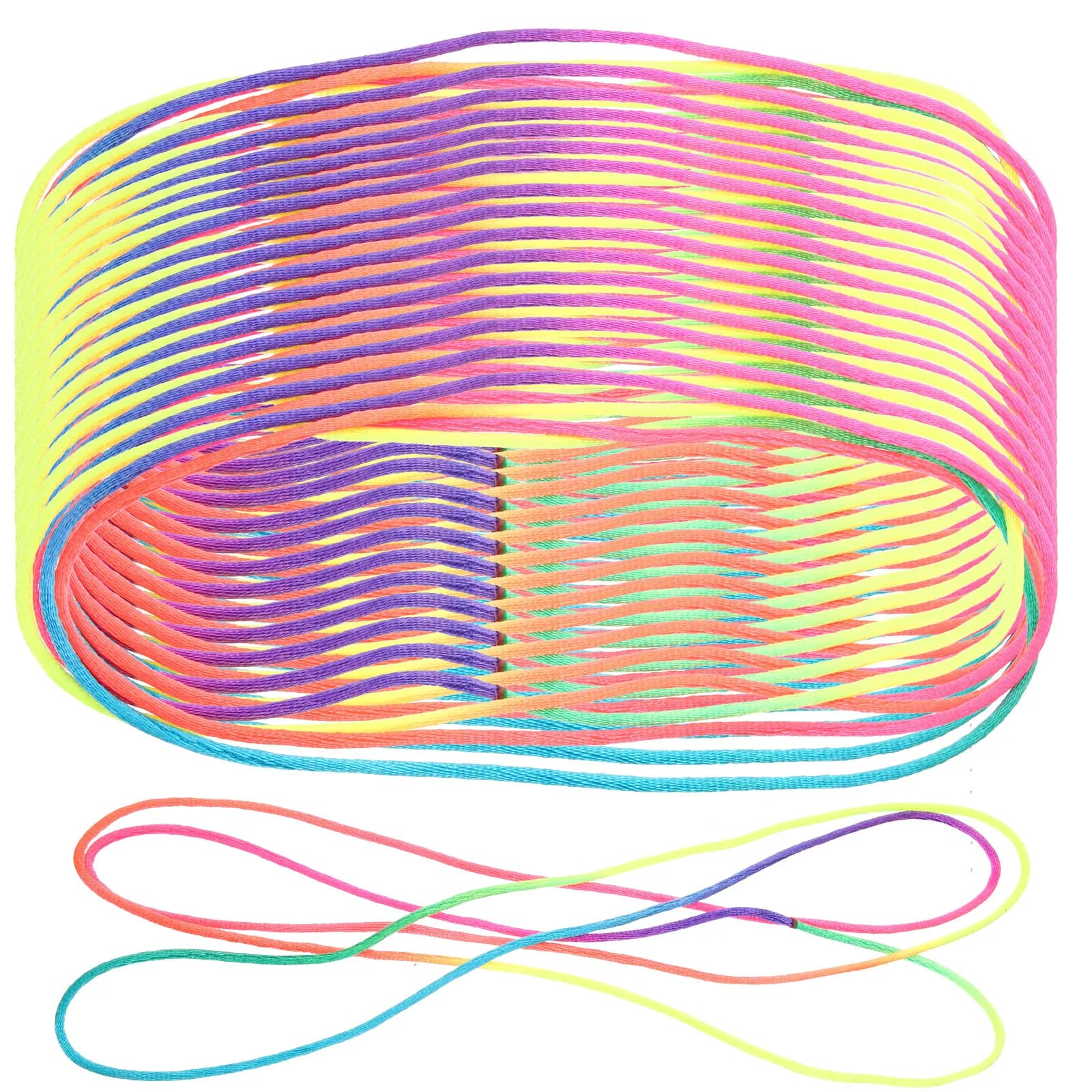 20 Pezzi Gioco delle Corde per Dita, Corda Cinese Morbida ed Elastica, Colori Arcobaleno, Gioco Sensoriale per Bambini e Divertimento per Genitori
