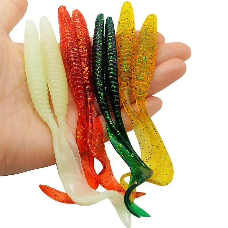 1/5 Pezzi Esche da Pesca in Silicone Morbido 6g 13cm, Vermi Artificiali per Jigging, Wobbler, Gamberetti, Additivo Pesce, Attrezzatura per Bass e Carpe