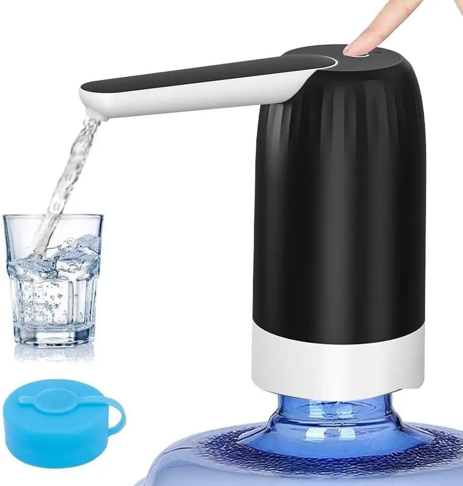 2-5 Gallon Bottle Water Dispenser Portable USB Electric Pump, Rechargeable Battery, Without BPA (Black)