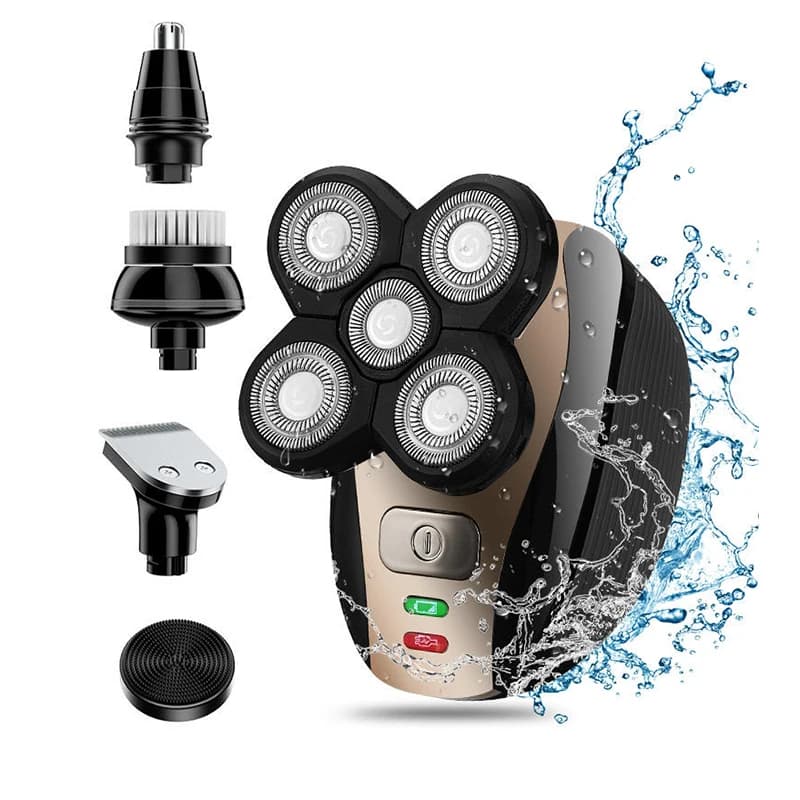 Rasoio portatile impermeabile 5 in 1 rasoio rotante tagliacapelli tagliacapelli per barba da uomo rasoio da barba viso