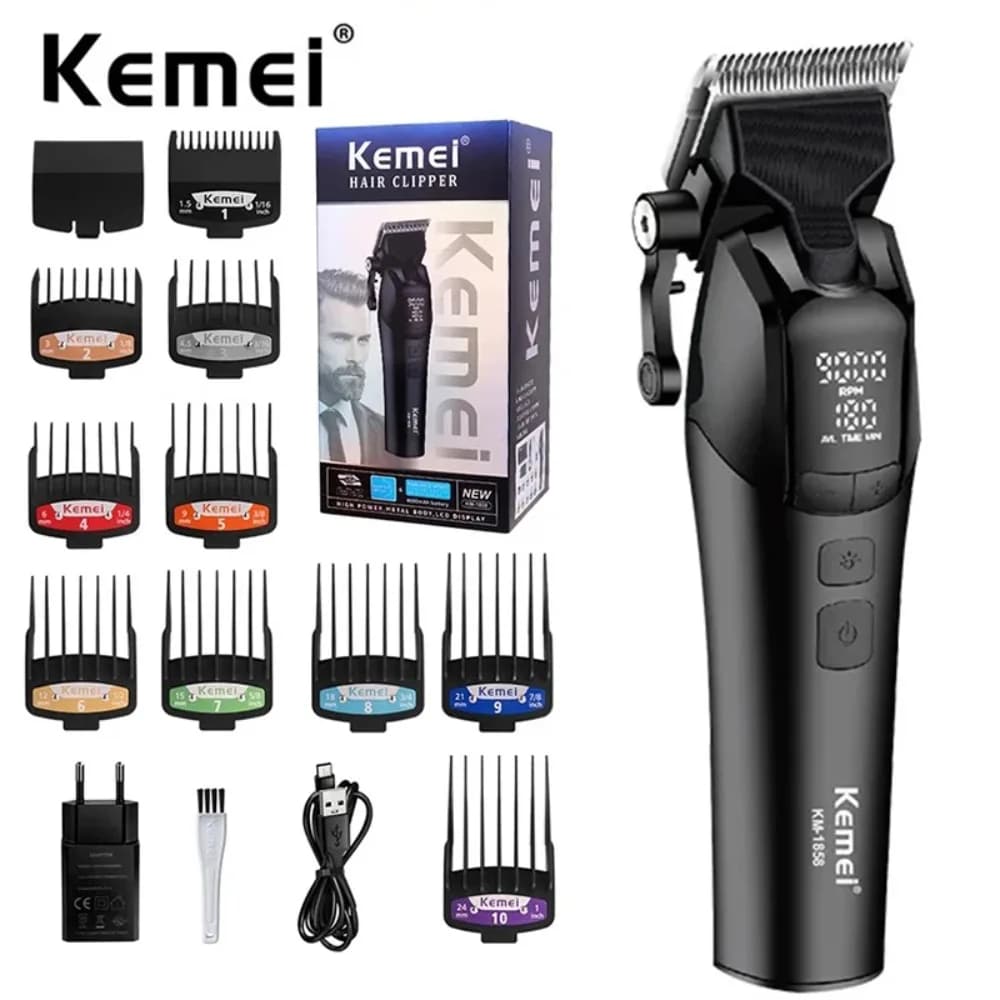 Kemei Professional barber cutter Wireless rechargeable electric haircut men's haircut 9000 rpm