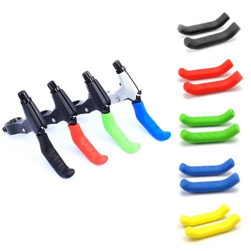 1 pair of bicycle brake handle covers, silicone knobs, bike handlebar, anti-slip protection, cycling protective equipment, bike accessories