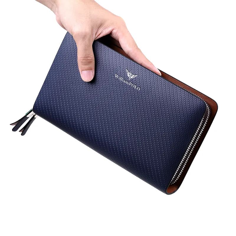 Large Capacity Men's Portable Bag, Multifunctional Leather Wallet, Fashion Casual Card Bag, Cell Phone Case