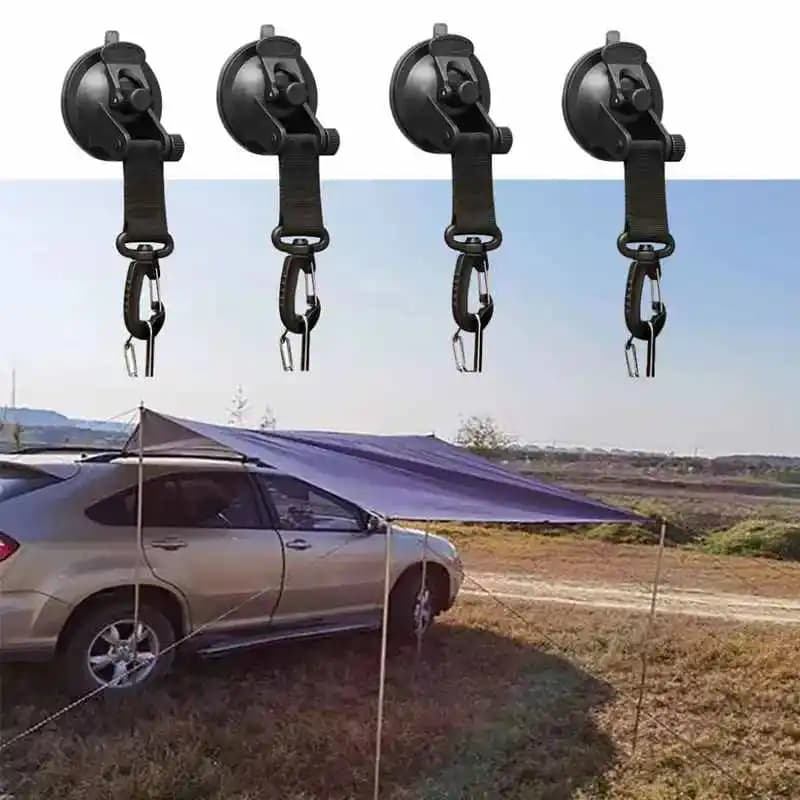4 pezzi ventose per tende per auto fibbia laterale rotonda tende da sole ancore durevoli camper tenda da campeggio ventose ancoraggio fissaggio gancio accessori