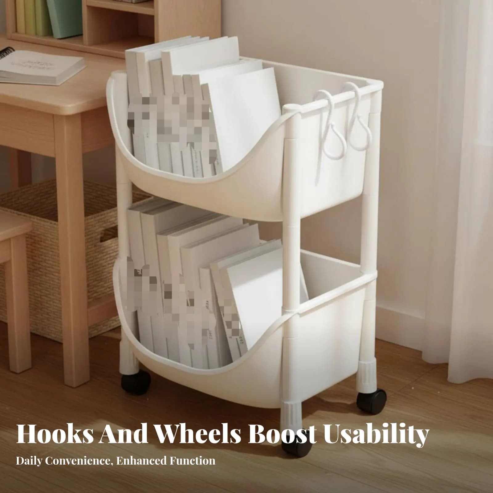 Mobile Shelf with Wheels, Multi-Level Organizer for Toys, Space-saving trolley with Wheels, Large Capacity