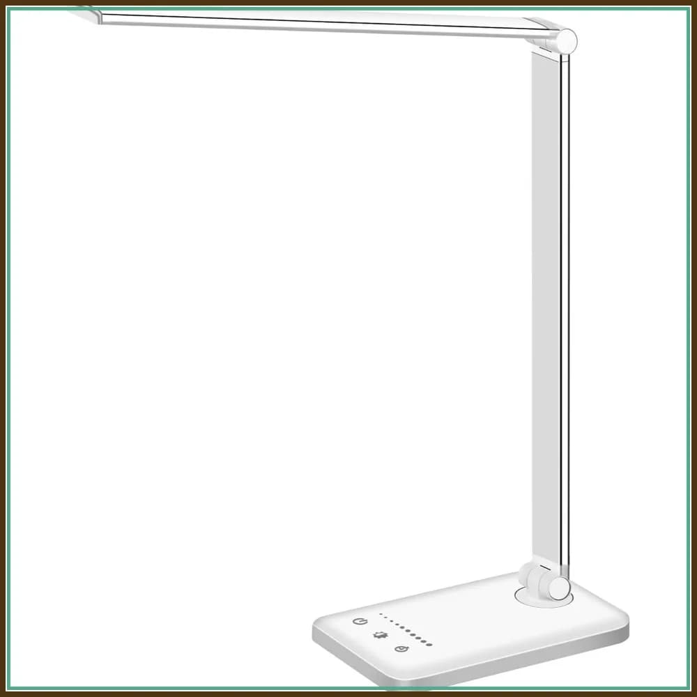 Lampada da scrivania a LED con porta di ricarica USB, 5 modalità di illuminazione, dimmerabile, controllo sensibile, timer
