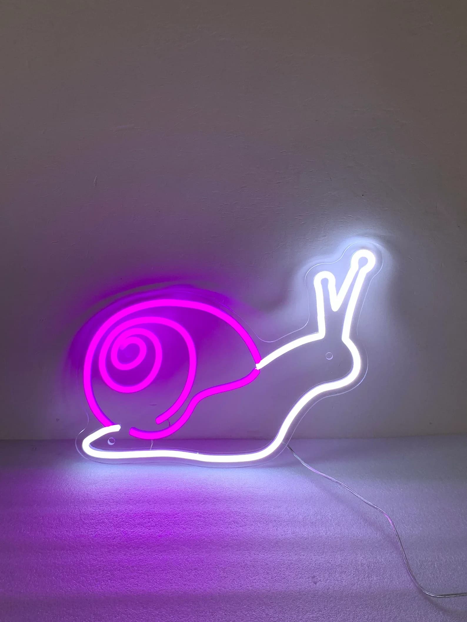 Insegna al neon a forma di lumaca, Decorazione da parete a forma di lumaca, Decorazioni luminose a LED a forma di lumaca, Decorazione al neon da parete per camera da letto, Regalo di Natale/compleanno a forma di lumaca
