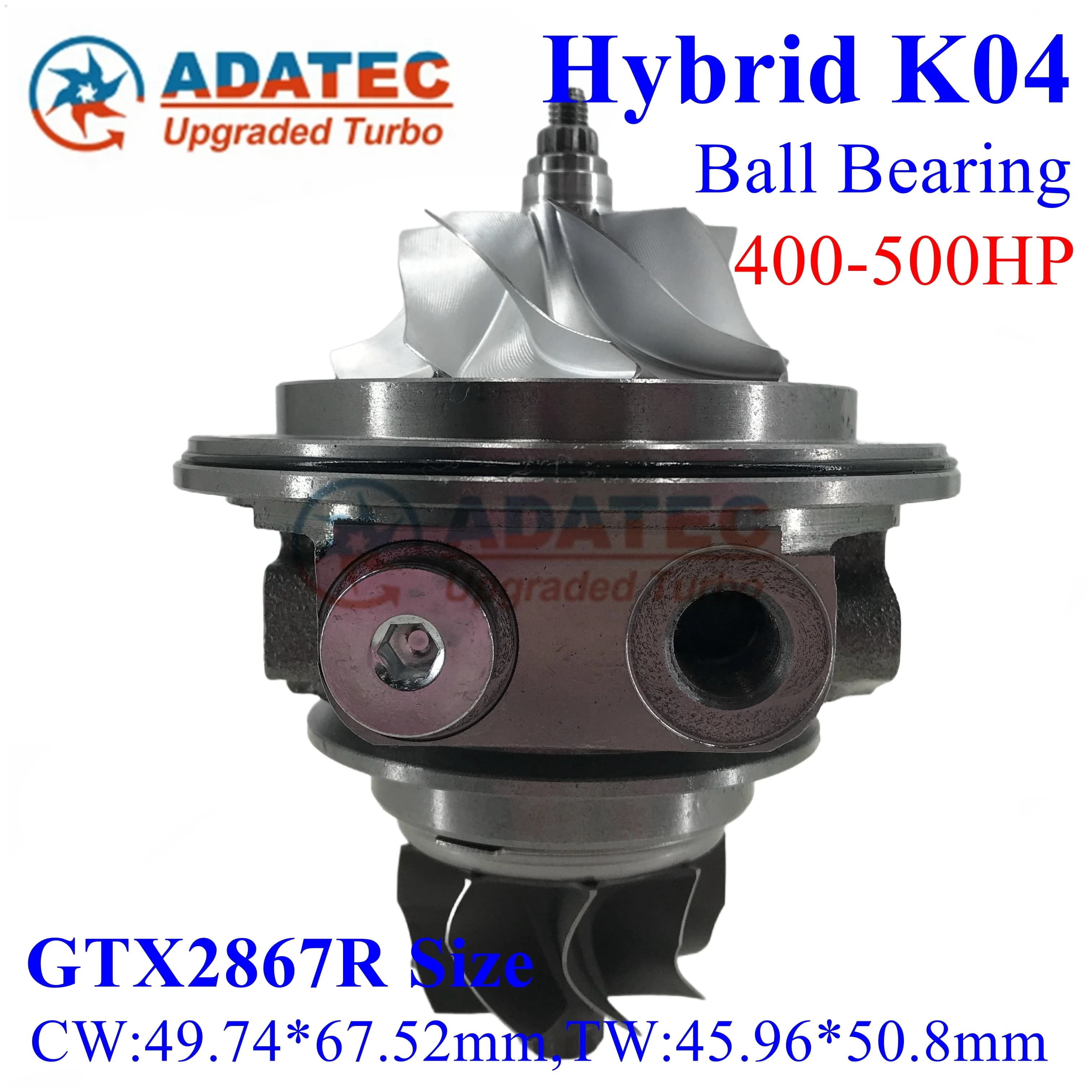 Cartuccia Turbo Ibrida K04 GTX2867R con Cuscinetti a Sfera 06F145702C 400-500HP 53049880064 Turbina CHRA per Volkswagen Golf VI 2.0 R