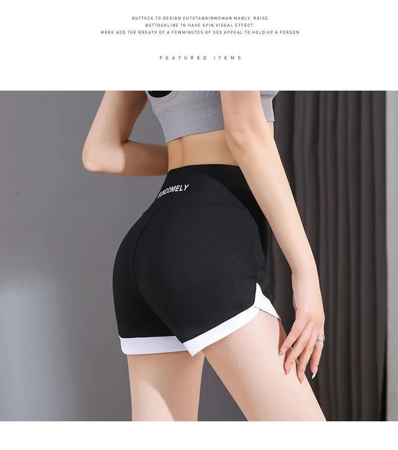 Women's high waist sports yoga shorts, hip lift, fitness, running, cycling, 3-point shorts, women's fast drying yoga shorts