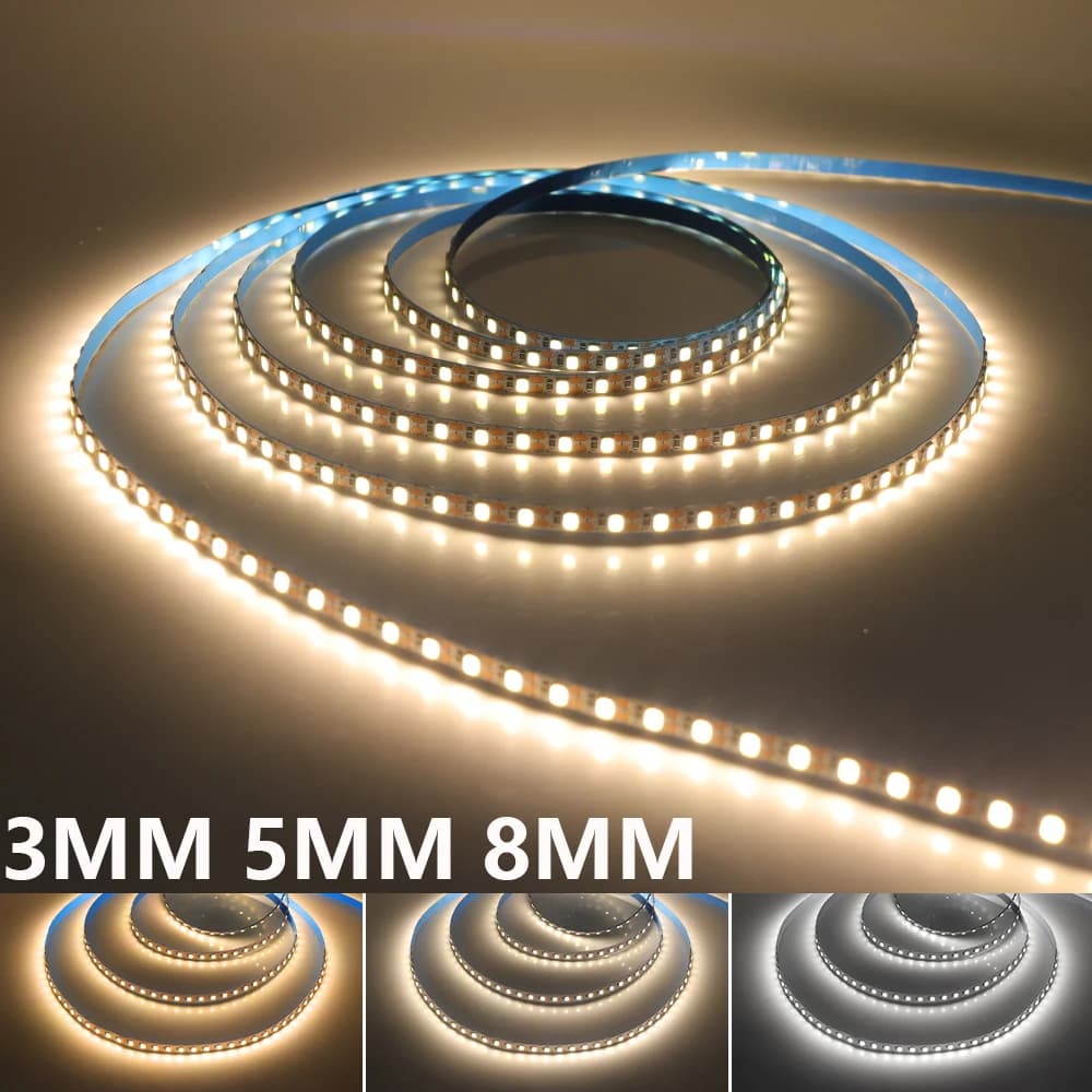3MM 5MM 8MM PCB 5V 2835 HA CONDOTTO LA Luce di Striscia 120LED/m Nastro Flessibile Ad Alta Luminosità 1 LED Taglio Caldo Bianco Naturale Cucina Roma Complementi Arredo Casa