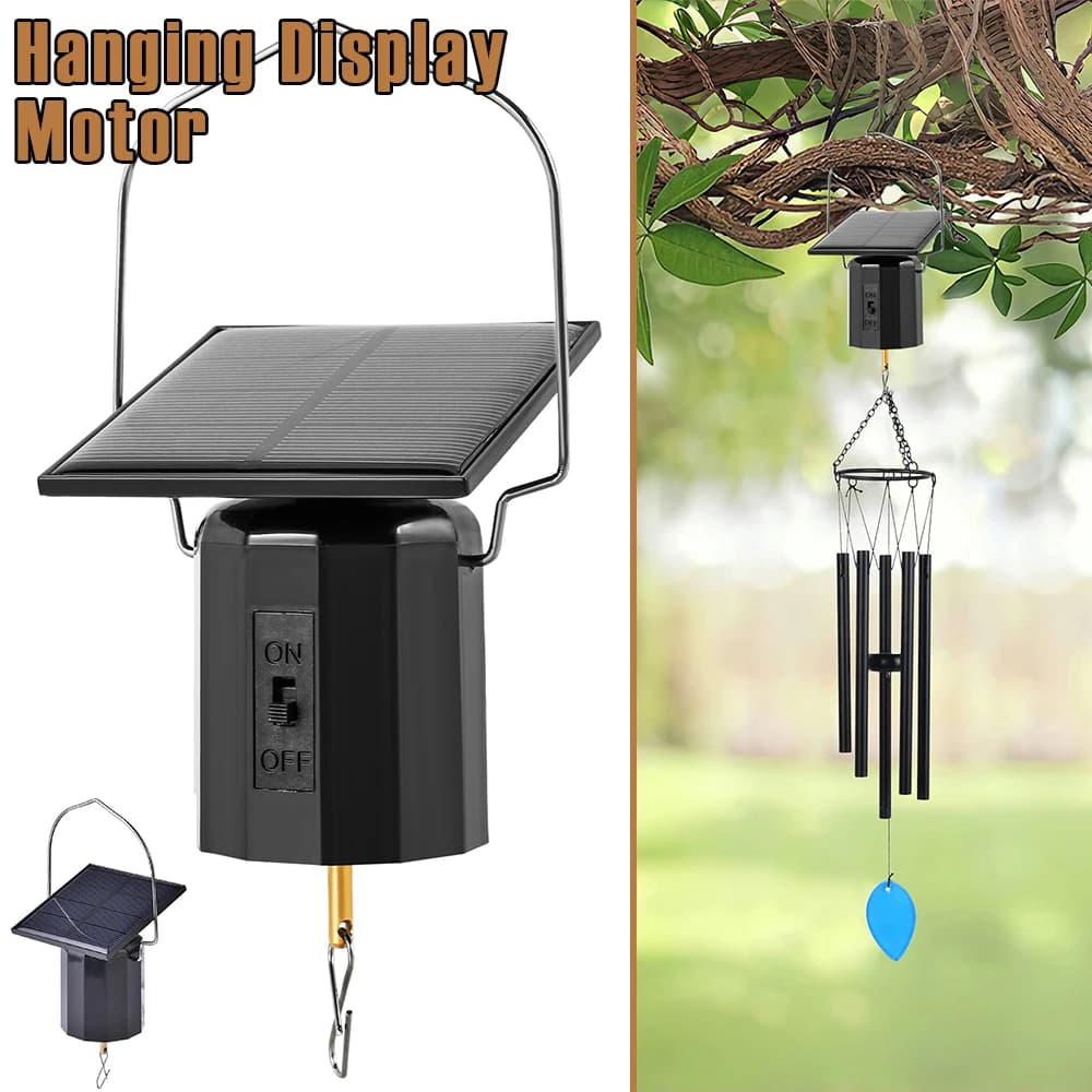 Solar Powered Hanging Display Motor Wind Spinner Motor with Hook Easy to Use Rotating Motor Practical Decoration for Wind Chimes